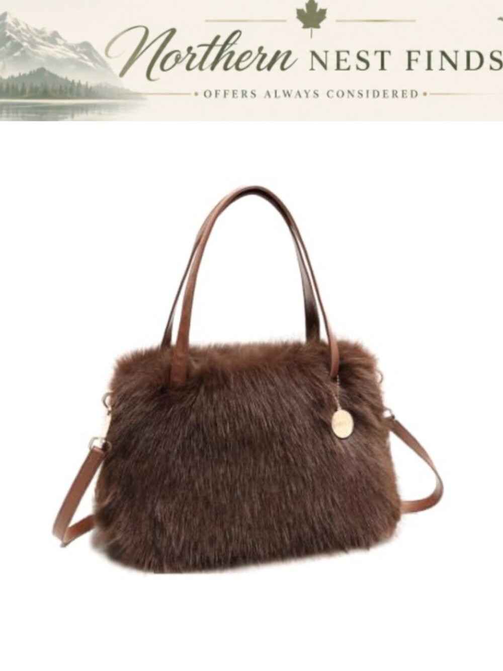 Faux Fur Purse Crossbody Handbag Furry Clutch Shoulder Bag